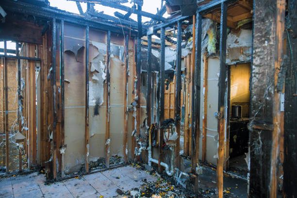 Professional Emergency Fire Damage Restoration technician working in Woodbine, NJ